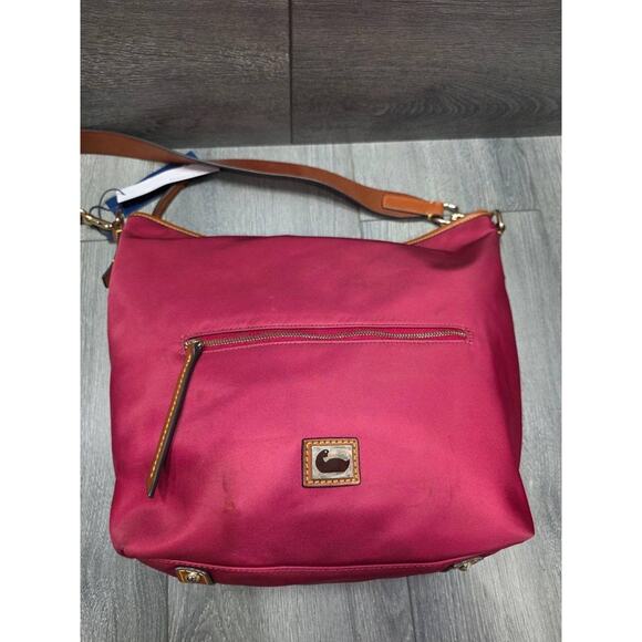 Dooney & Bourke burgundy Wayfarer Small Hobo Crossbody Purse bag B000555 - Picture 2 of 12